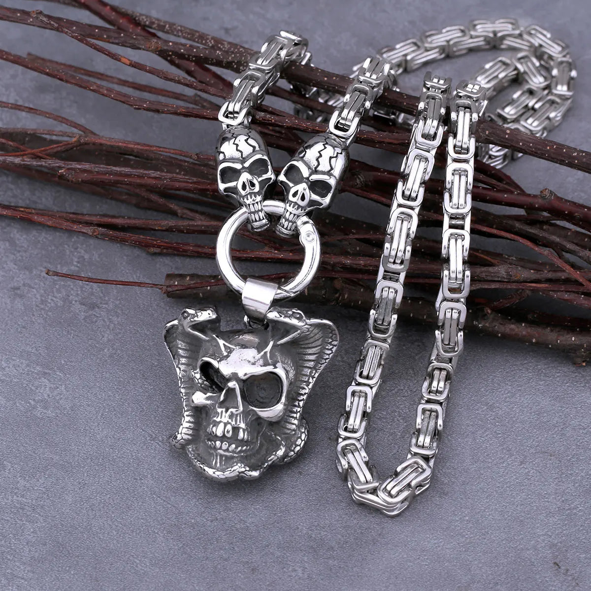 COBRA SKULL PENDANT NECKLACE - Cozilia