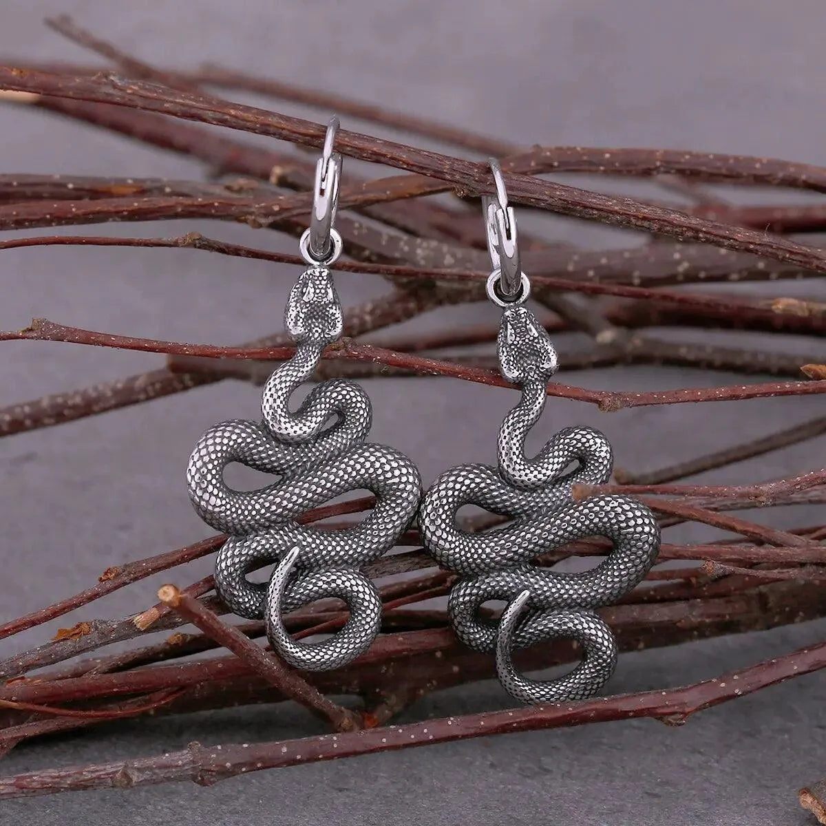 COILED SNAKE DROP EARRING - Cozilia