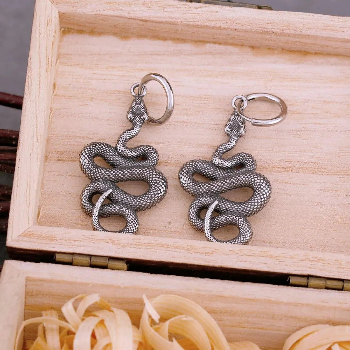 COILED SNAKE DROP EARRING - Cozilia