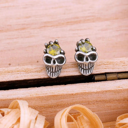 DIAMOND SKULL STUD EARRING - Cozilia