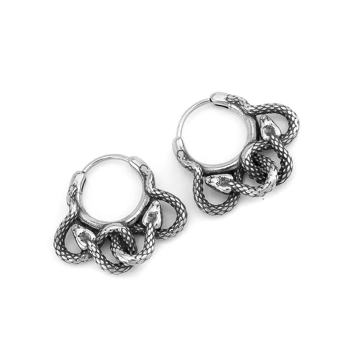 DOUBLE SNAKE HOOP EARRING - Cozilia