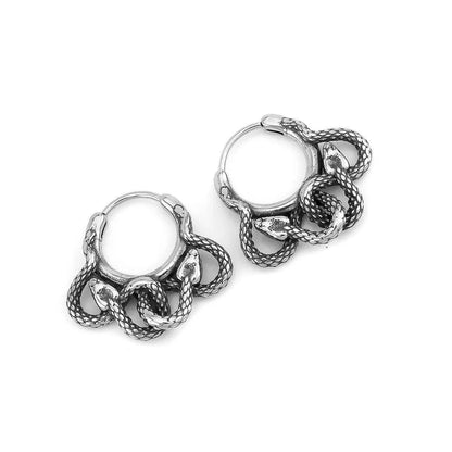 DOUBLE SNAKE HOOP EARRING - Cozilia