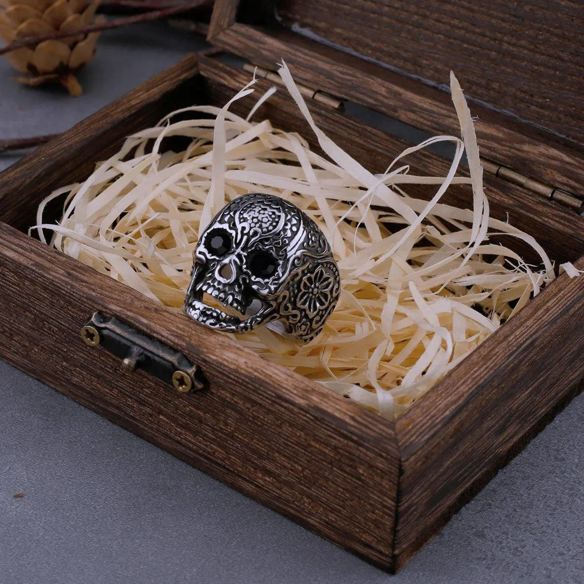 FLOWER SKULL RING - Cozilia