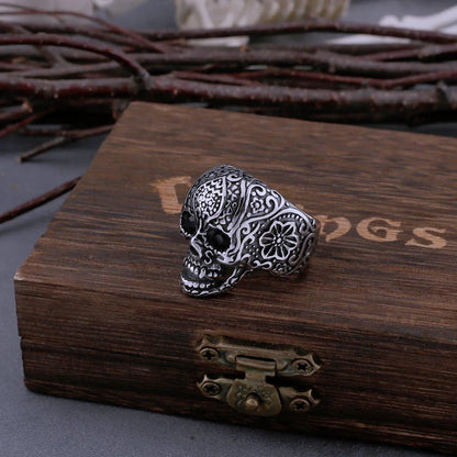 FLOWER SKULL RING - Cozilia