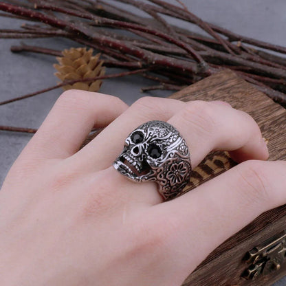 FLOWER SKULL RING - Cozilia