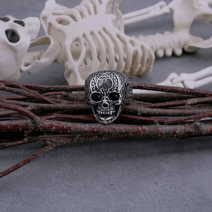 FLOWER SKULL RING - Cozilia