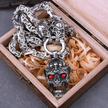 GOTHIC RED EYE SKULL NECKLACE - Cozilia