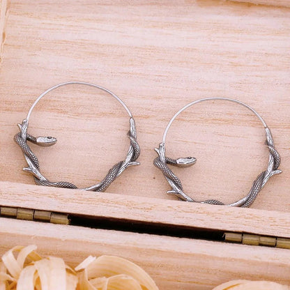 GOTHIC SNAKE HOOP EARRING - Cozilia