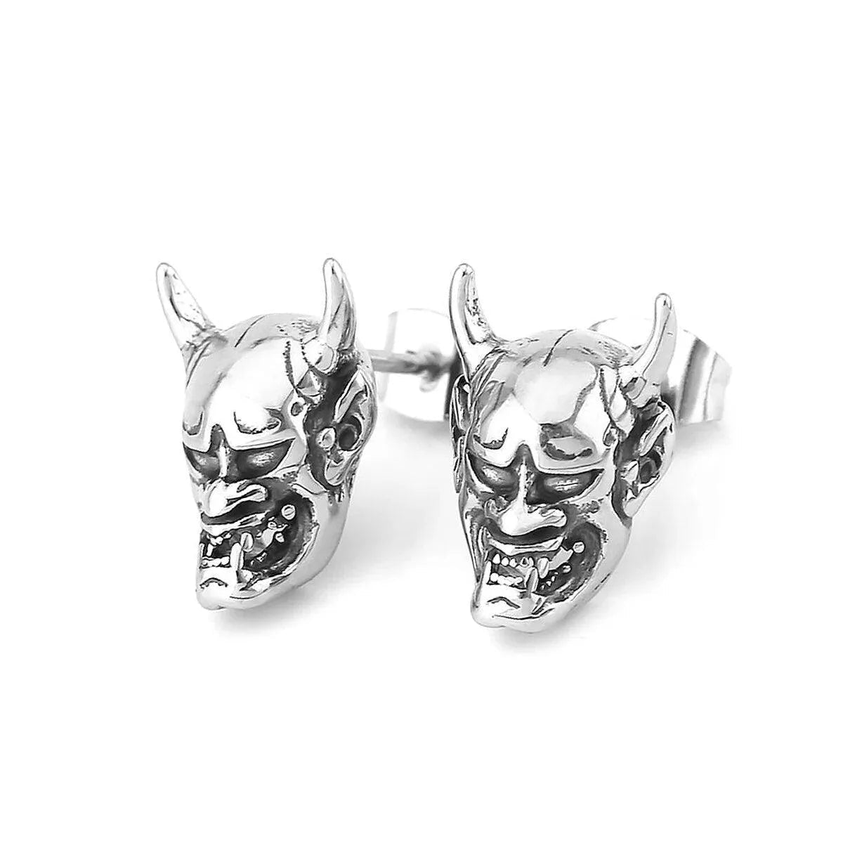 HANNYA MASK STUD EARRING - Cozilia