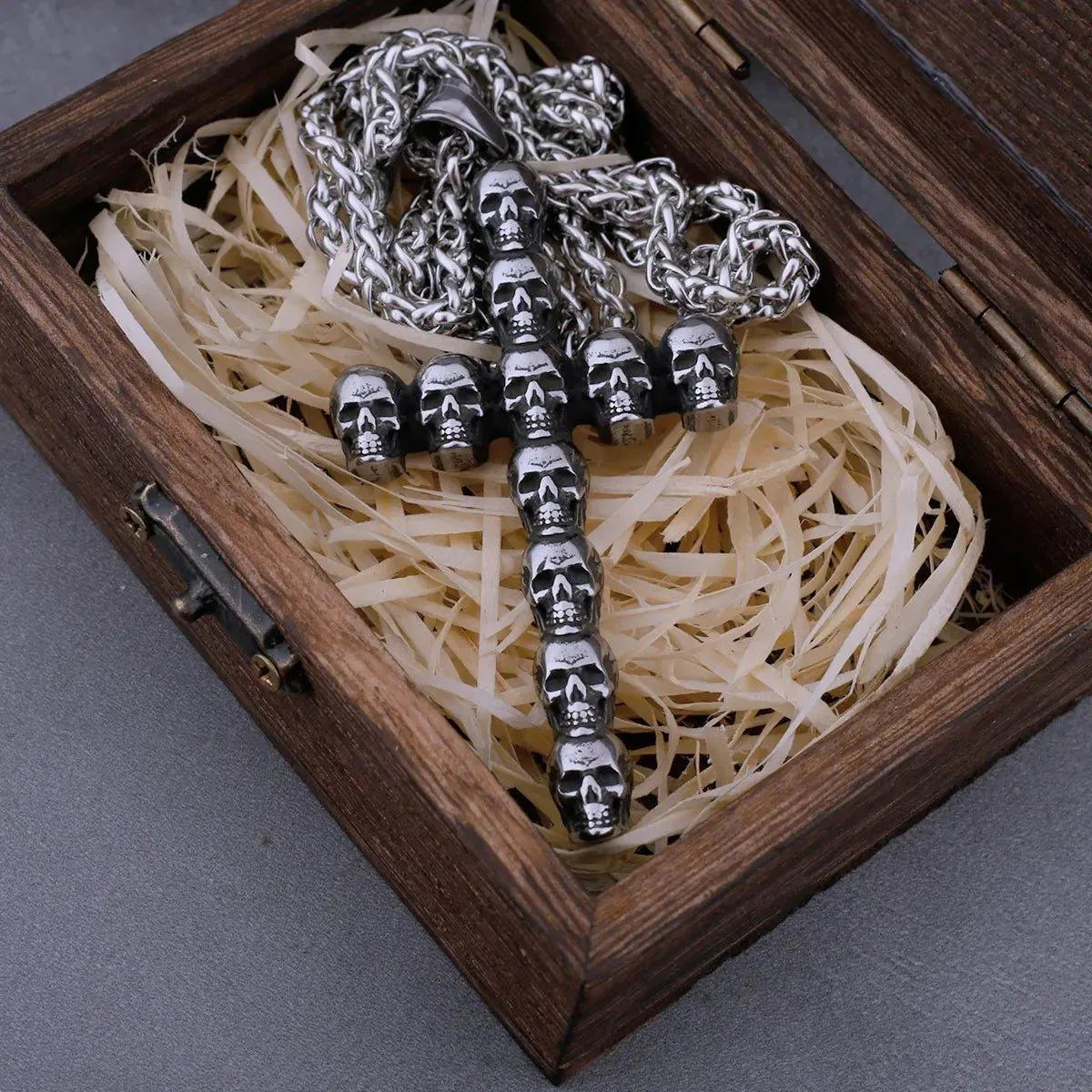 NEO-GOTHIC SKULL CROSS NECKLACE - Cozilia