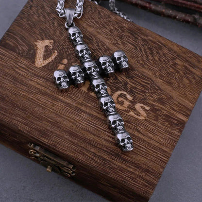 NEO-GOTHIC SKULL CROSS NECKLACE - Cozilia