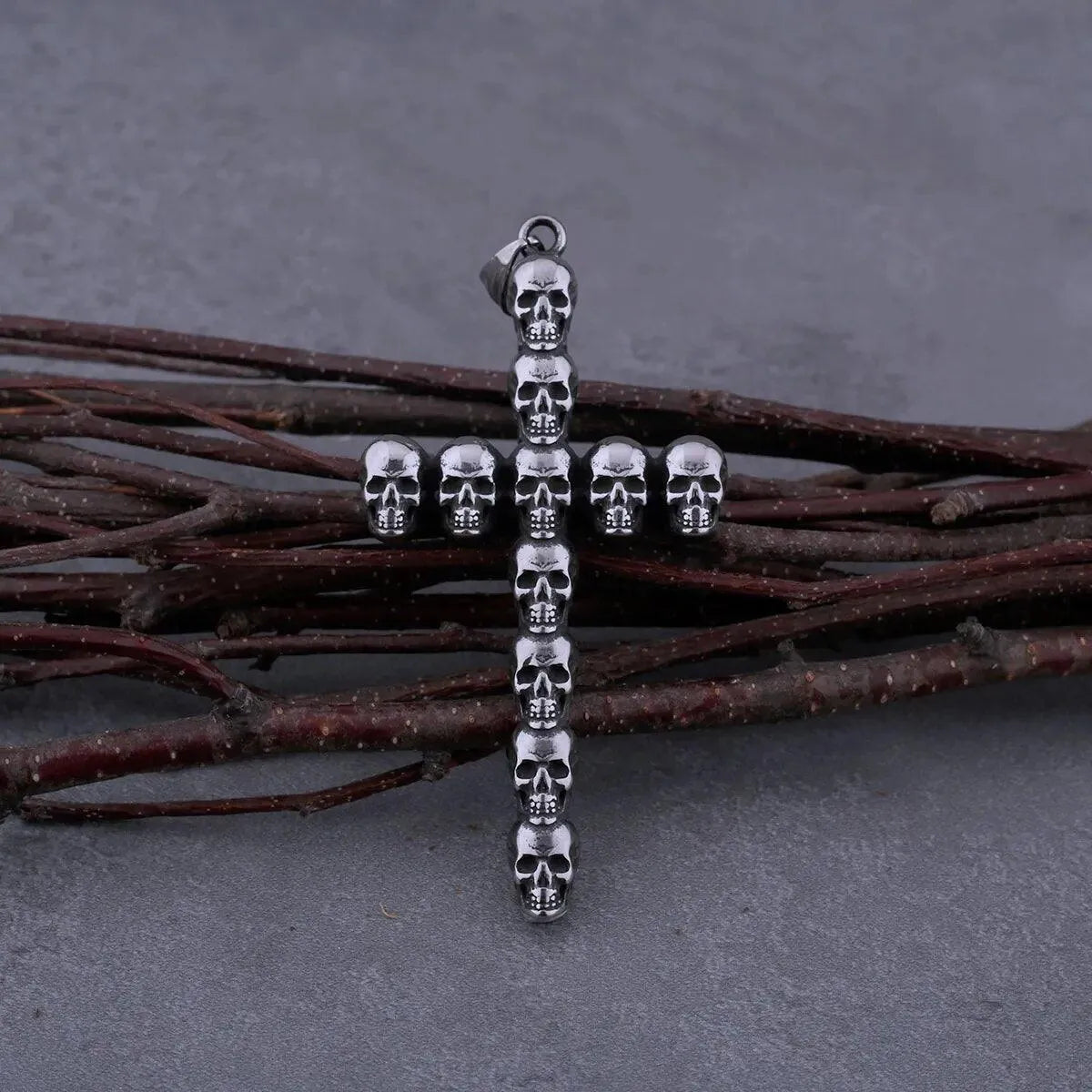 NEO-GOTHIC SKULL CROSS NECKLACE - Cozilia