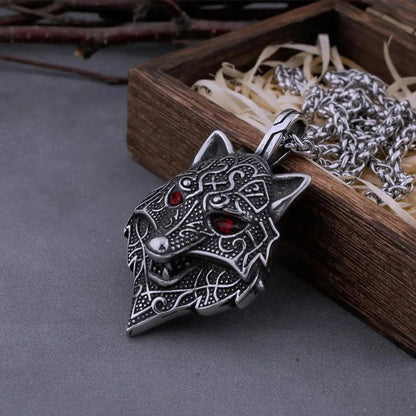 NORDIC WOLF HEAD NECKLACE - Cozilia