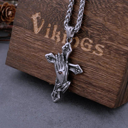 PRAYER HAND CROSS NECKLACE - Cozilia