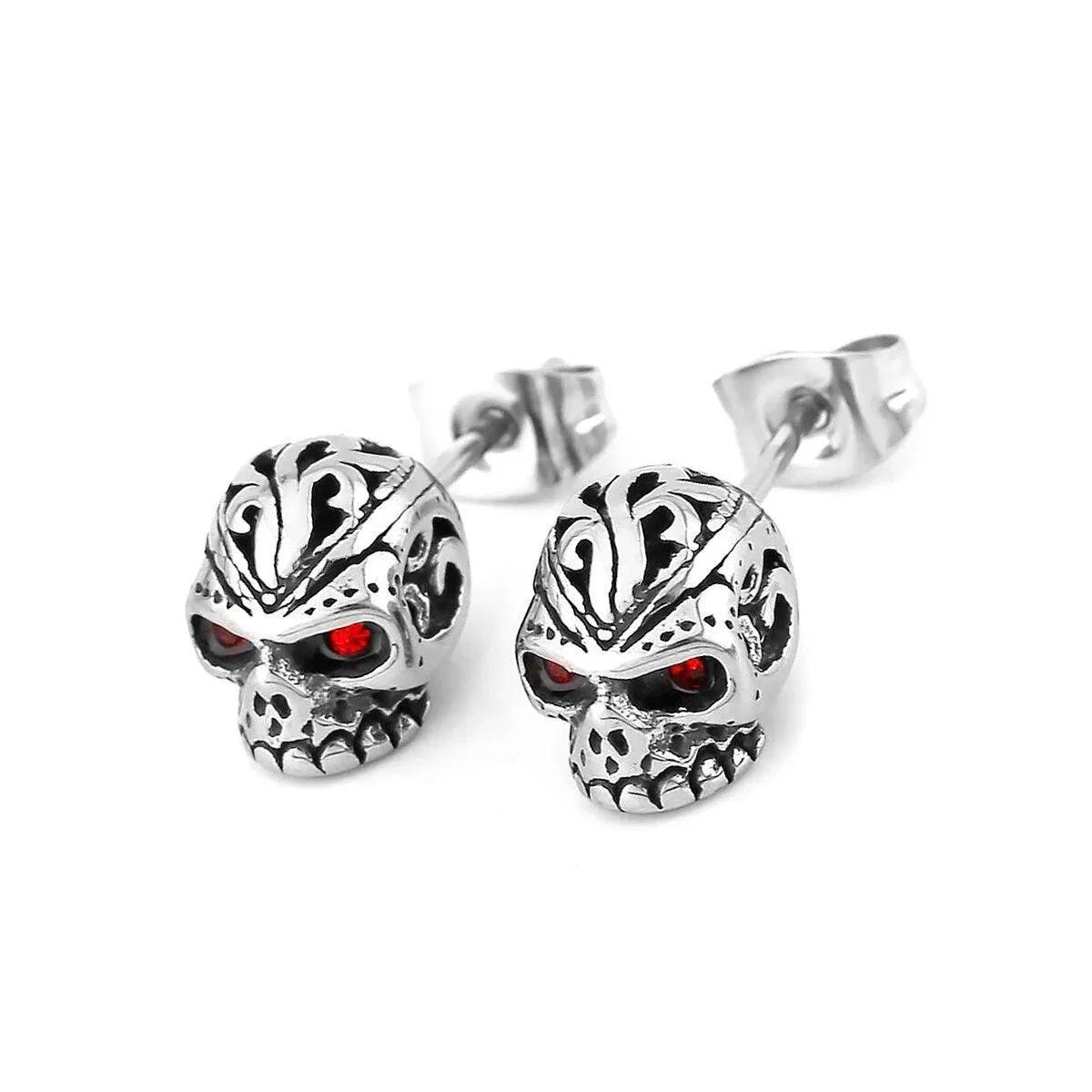 RED EYES SKULL STUD EARRING - Cozilia