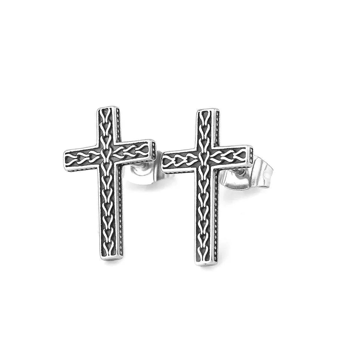 RELIGIOUS CROSS STUD EARRING - Cozilia