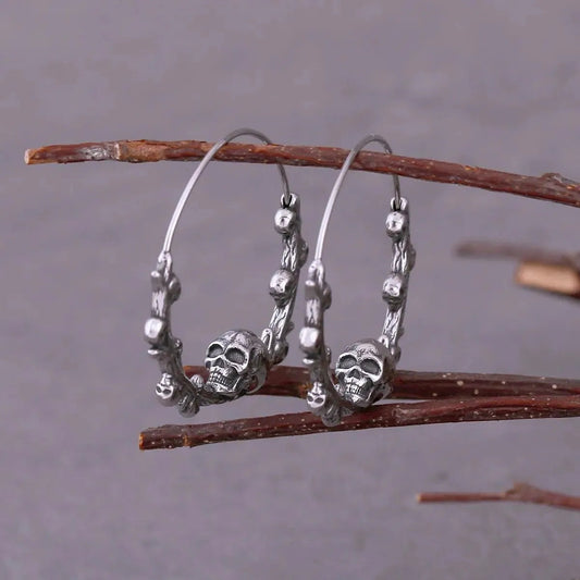 SKULL & BRANCH HOOP EARRING - Cozilia