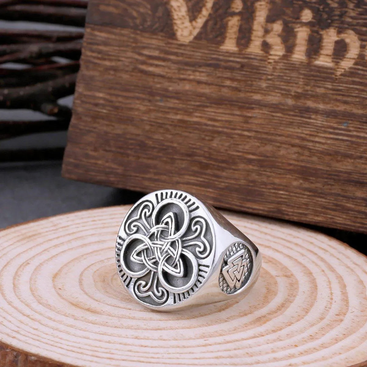 VIKING CELTIC KNOT VALKNUT RING - Cozilia