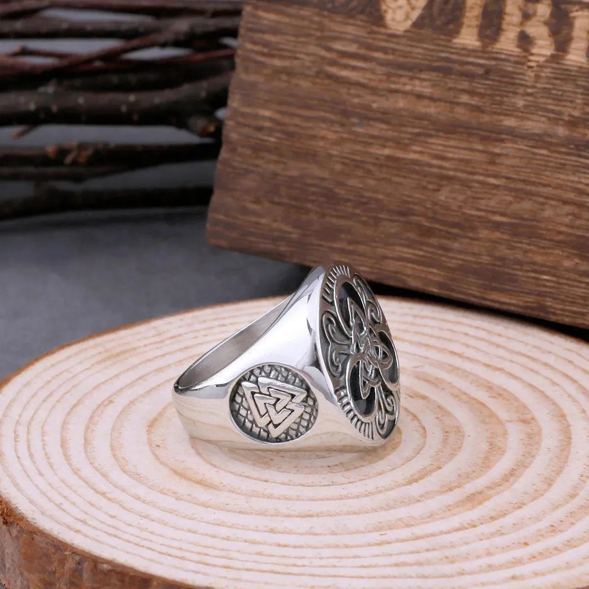 VIKING CELTIC KNOT VALKNUT RING - Cozilia