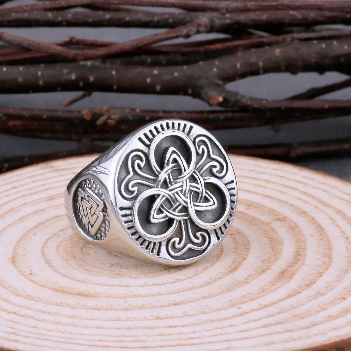 VIKING CELTIC KNOT VALKNUT RING - Cozilia