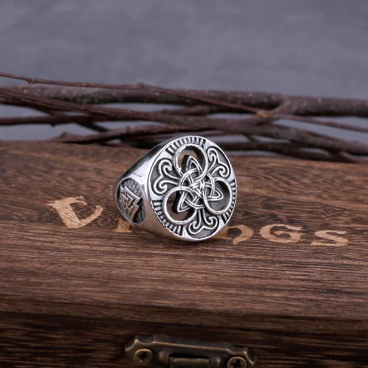 VIKING CELTIC KNOT VALKNUT RING - Cozilia