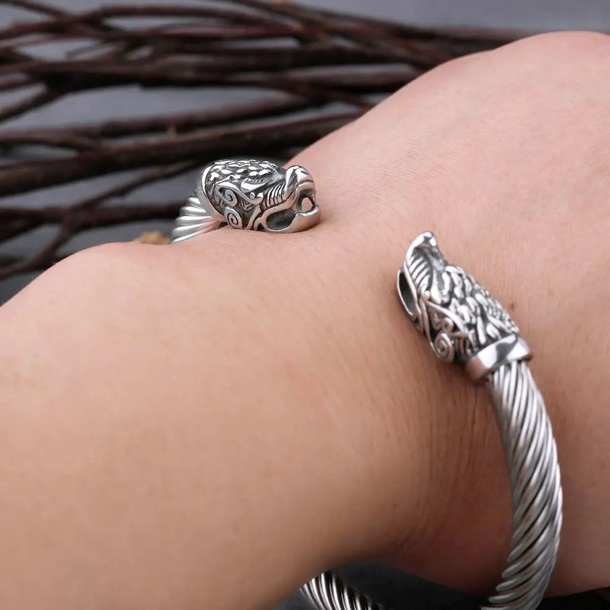 VIKING FAFNIR DRAGON TORC BRACELET - Cozilia