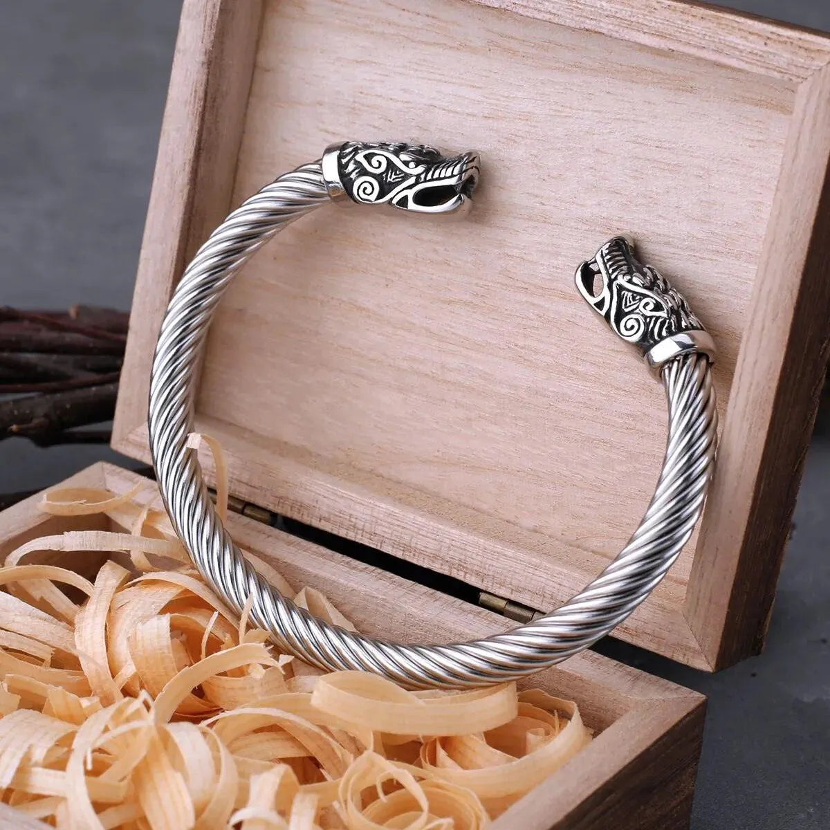 VIKING FAFNIR DRAGON TORC BRACELET - Cozilia