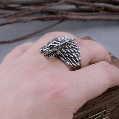 VIKING FENRIR HEAD RING - Cozilia