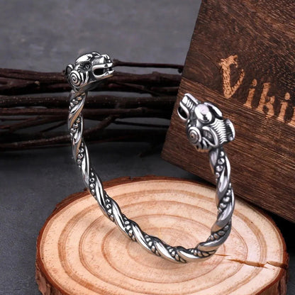 VIKING GOAT HEAD TORC BRACELET - Cozilia