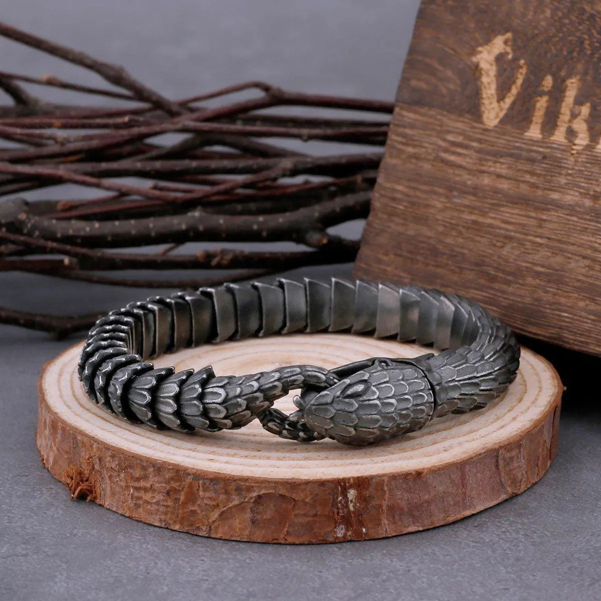 VIKING JORMUNGANDR OUROBOROS BRACELET - Cozilia