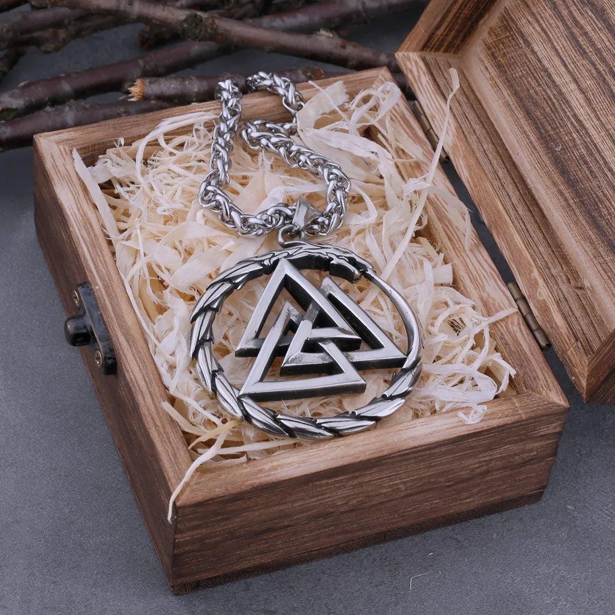 VIKING JORMUNGANDR VALKNUT NECKLACE - Cozilia