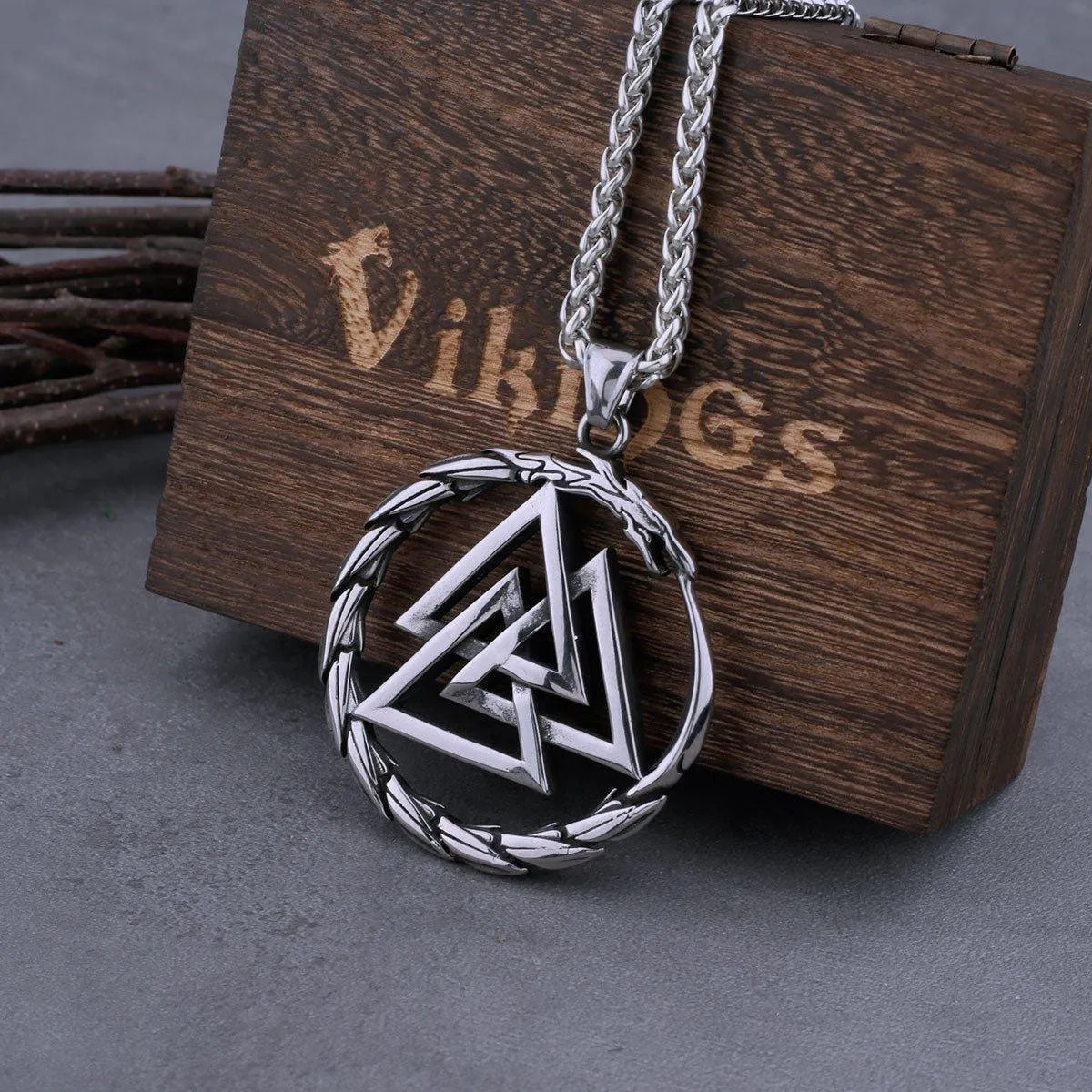 VIKING JORMUNGANDR VALKNUT NECKLACE - Cozilia