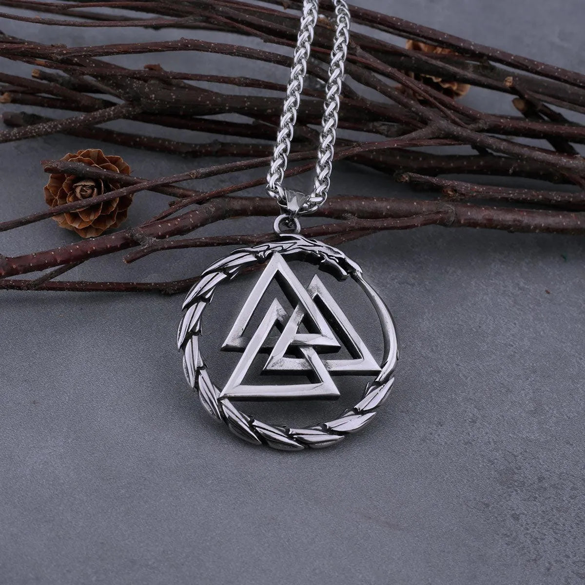 VIKING JORMUNGANDR VALKNUT NECKLACE - Cozilia