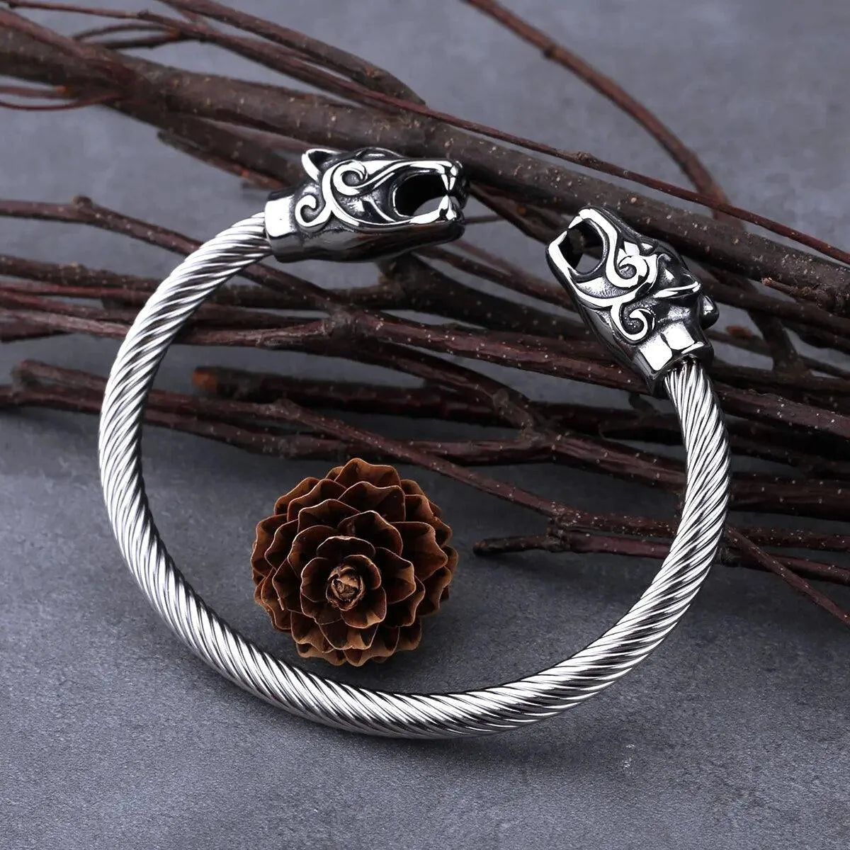 VIKING PANTHER TORC BRACELET - Cozilia