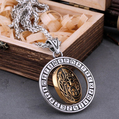 VIKING ROTATE WOLF NECKLACE - Cozilia