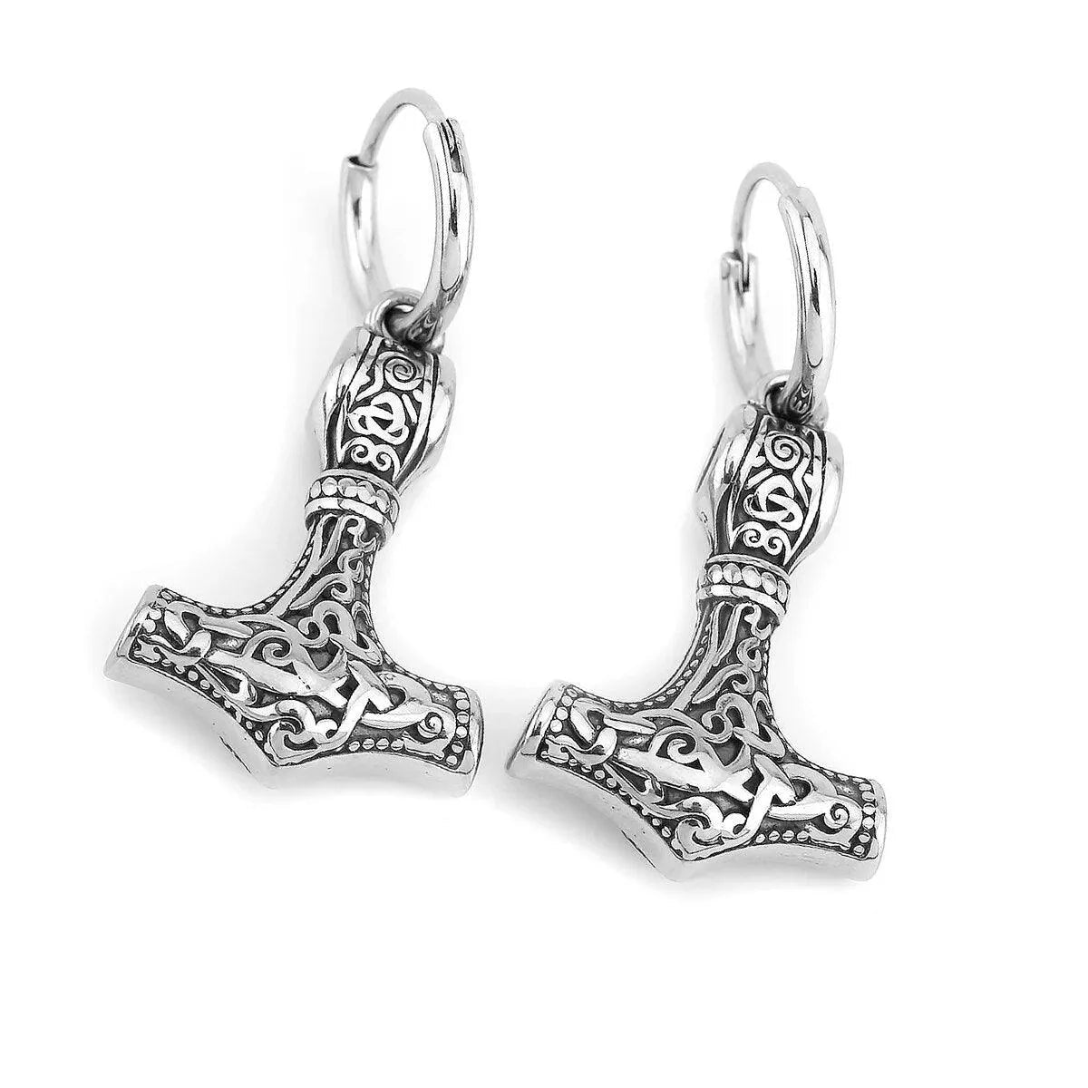 VIKING THOR'S HAMMER DROP EARRING - Cozilia