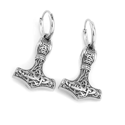 VIKING THOR'S HAMMER DROP EARRING - Cozilia