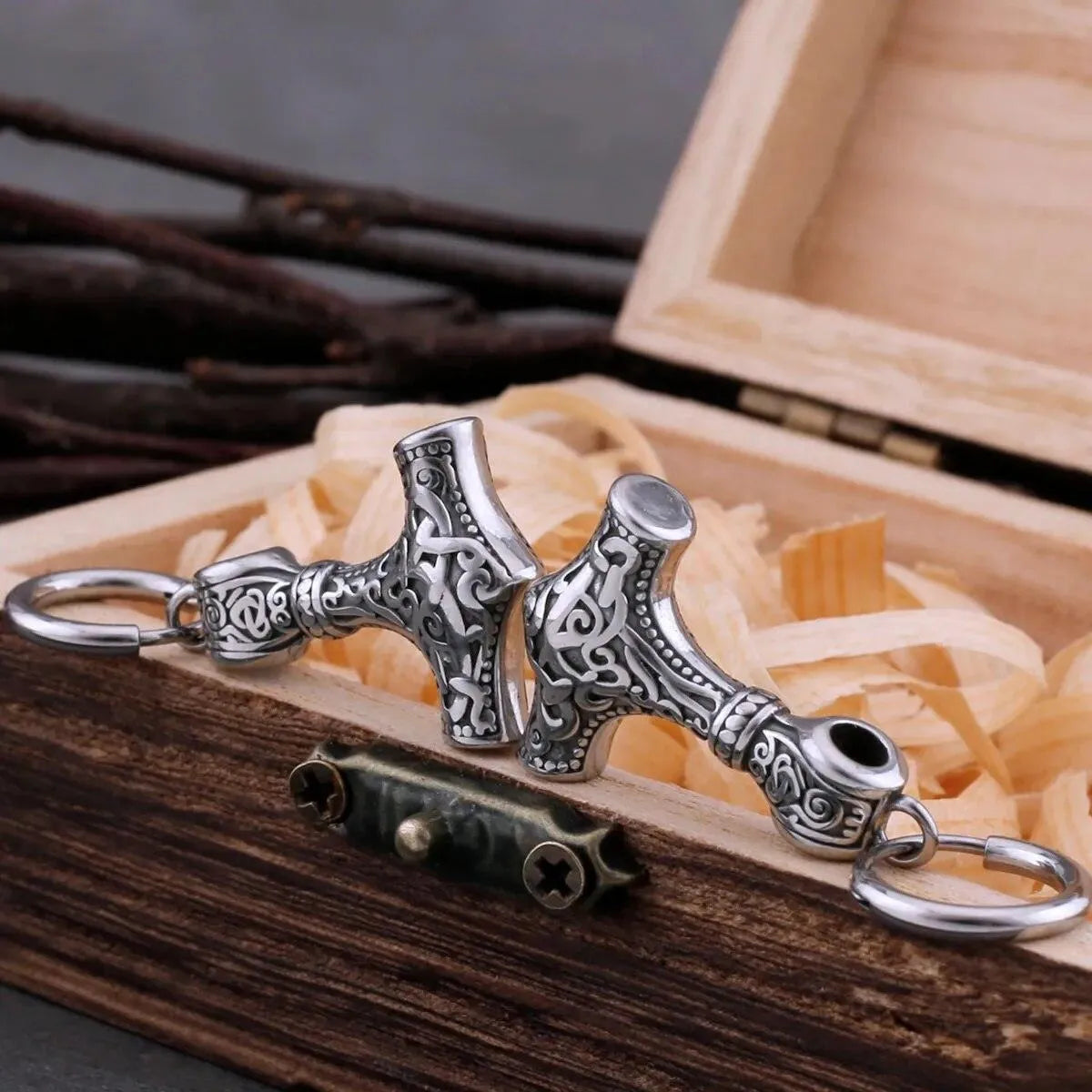 VIKING THOR'S HAMMER DROP EARRING - Cozilia