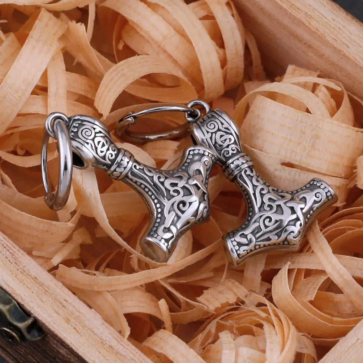 VIKING THOR'S HAMMER DROP EARRING - Cozilia