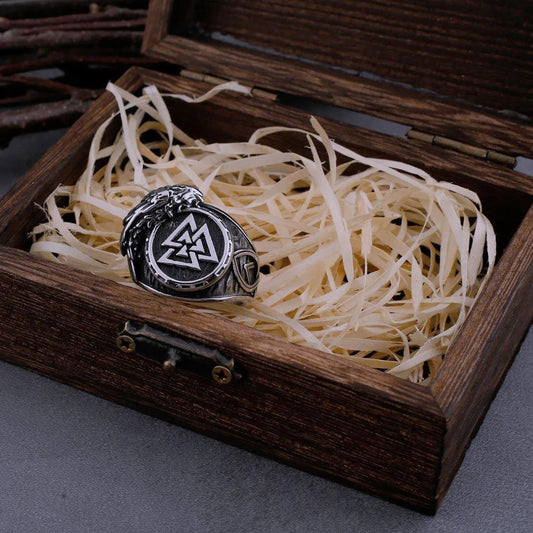 VIKING VALKNUT RAVEN RING - Cozilia