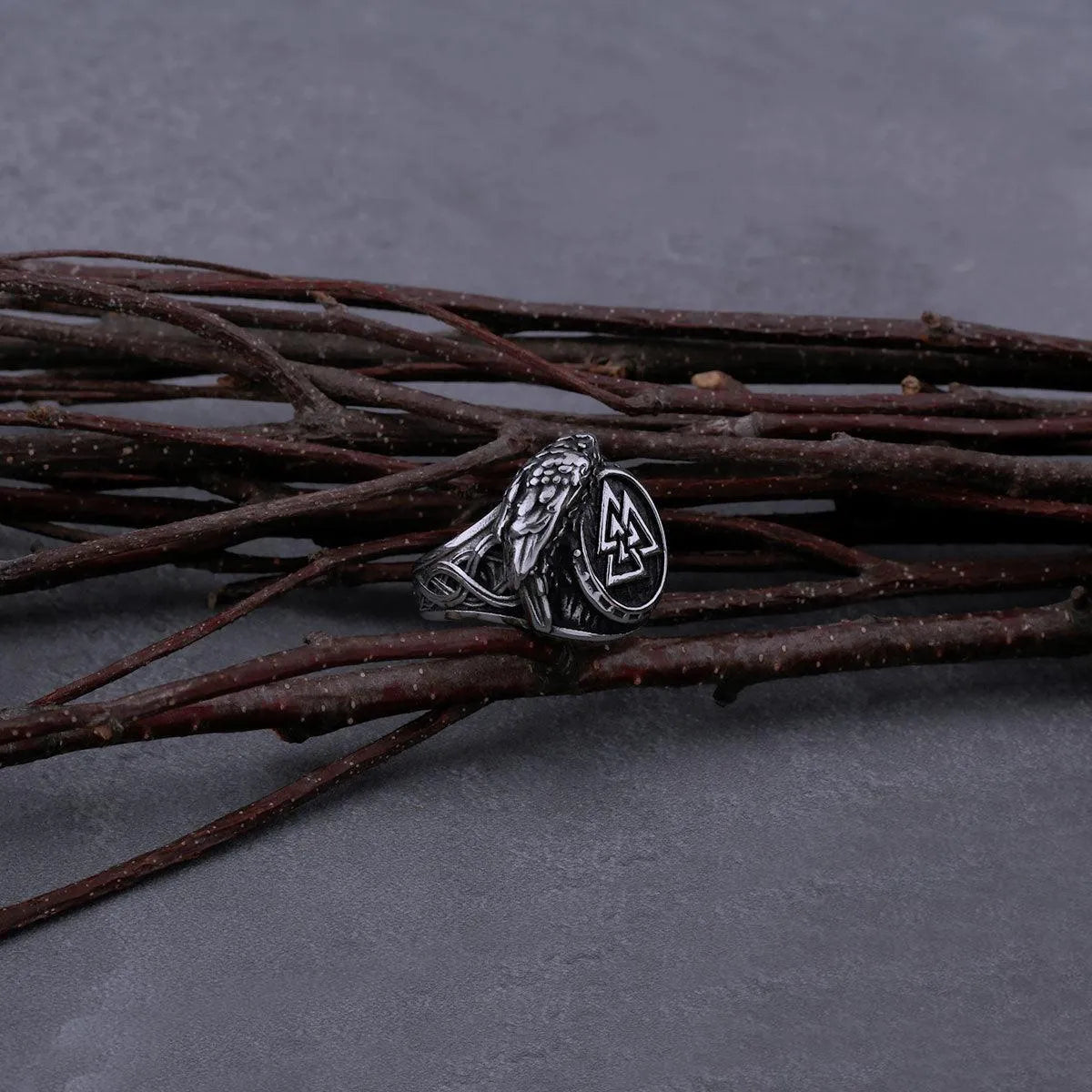 VIKING VALKNUT RAVEN RING - Cozilia