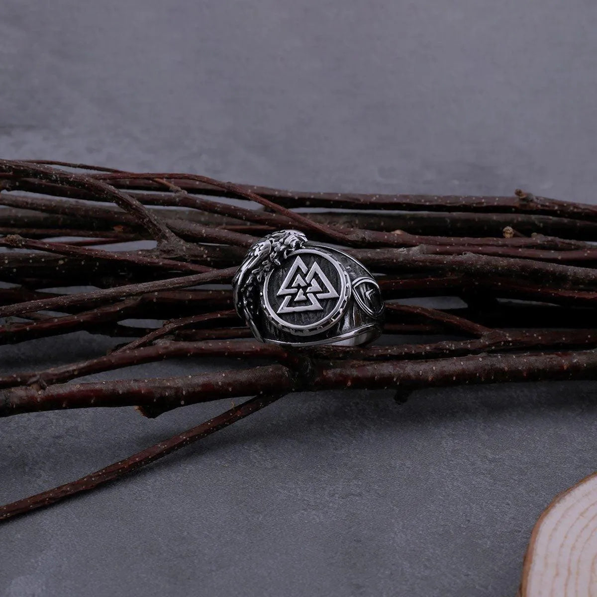 VIKING VALKNUT RAVEN RING - Cozilia