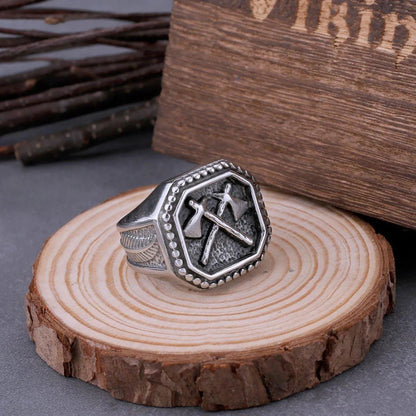 VIKING WARRIOR AXE RING - Cozilia