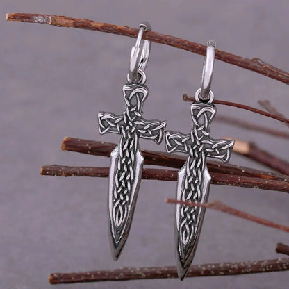 VIKING WARRIOR SWORD DROP EARRING - Cozilia