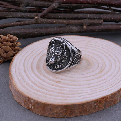 VIKING WOLF HEAD RING - Cozilia